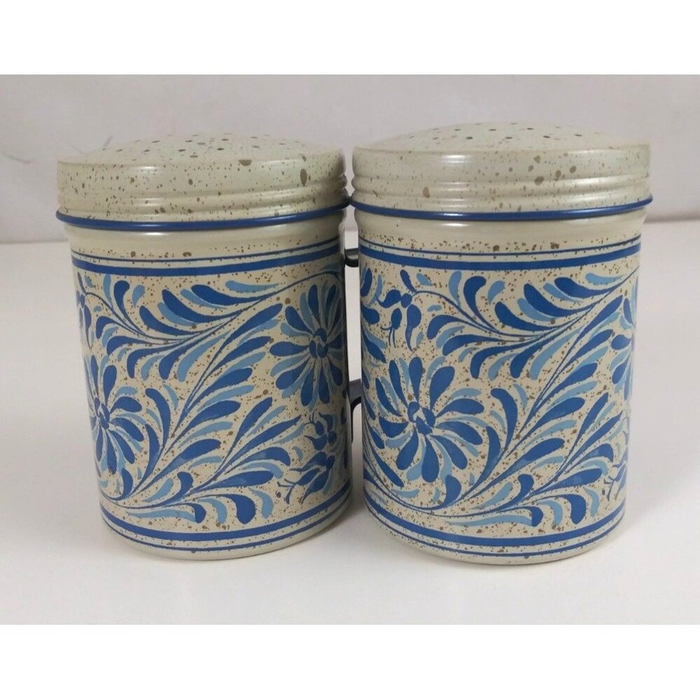 Vintage Avon Country Talc Shaker Floral Salt & Pepper Shakers Empty